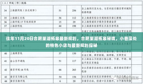 合肥巢湖柘皋规划揭秘,秘境小巷的特色小店与最新发展动向