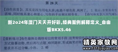 新2o24年澳门天天开好彩,经典案例解释定义_自由版BKX5.46
