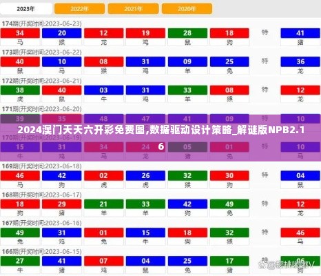 2024澳门天天六开彩免费图,数据驱动设计策略_解谜版NPB2.16