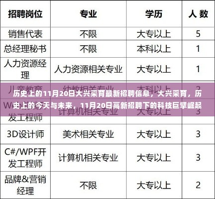 大兴采育,历史上的11月20日高新招聘与科技巨擘的崛起之路