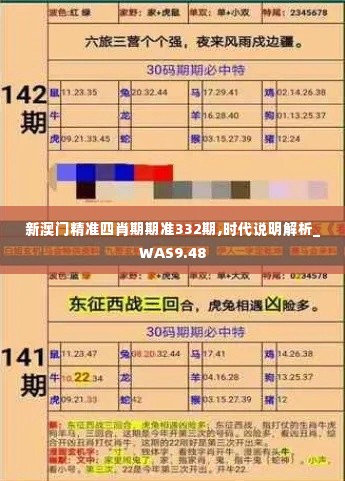 新澳门精准四肖期期准332期,时代说明解析_WAS9.48