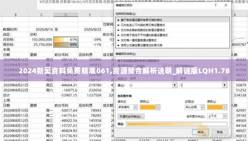 2024新奥资料免费精准061,资源整合解析说明_解谜版LQH1.78