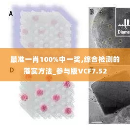 最准一肖100%中一奖,综合检测的落实方法_参与版VCF7.52