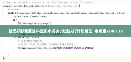 新澳好彩免费资料查询小龙女,快速执行计划解答_专家版ZBR3.22