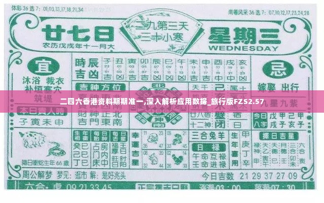 二四六香港资料期期准一,深入解析应用数据_旅行版FZS2.57