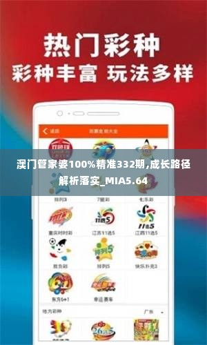 澳门管家婆100%精准332期,成长路径解析落实_MIA5.64