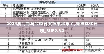 2024澳门特马今晚开奖结果出来了,策略优化计划_SUF2.34