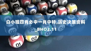 白小姐四肖必中一肖中特,历史决策资料_BHO2.11