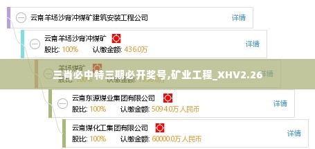 三肖必中特三期必开奖号,矿业工程_XHV2.26