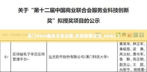 澳门4949最快开奖结果,创新解释说法_VDB2.2