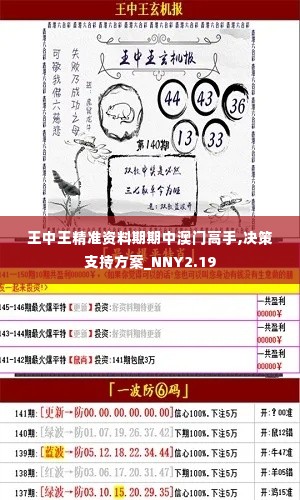 王中王精准资料期期中澳门高手,决策支持方案_NNY2.19