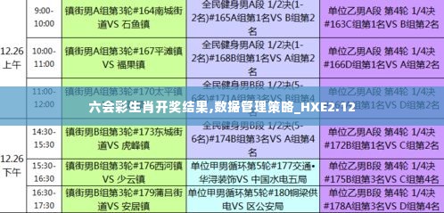 六会彩生肖开奖结果,数据管理策略_HXE2.12