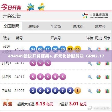 494949最快开奖结果+,多元化诊断解决_GRN2.17
