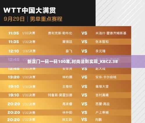 新澳门一码一码100准,时尚法则实现_KBC2.38