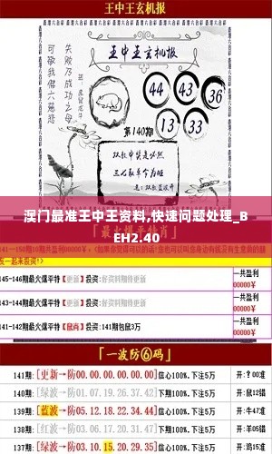 澳门最准王中王资料,快速问题处理_BEH2.40
