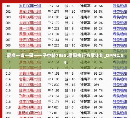 最准一肖一码一一子中特7955,稳固执行方案计划_DPM2.54