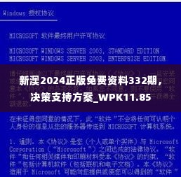 新澳2024正版免费资料332期,决策支持方案_WPK11.85