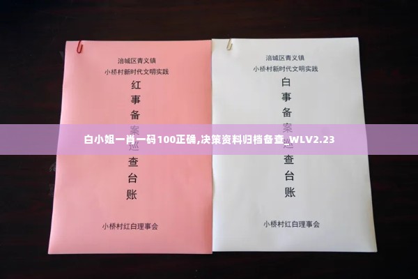 白小姐一肖一码100正确,决策资料归档备查_WLV2.23