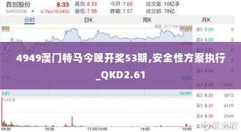 4949澳门特马今晚开奖53期,安全性方案执行_QKD2.61
