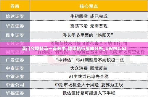 澳门今晚特马一肖必中,稳固执行战略分析_UWM2.62