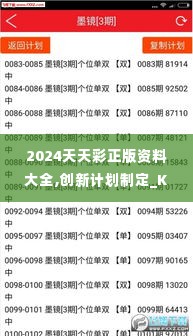 2024天天彩正版资料大全,创新计划制定_KUL2.15