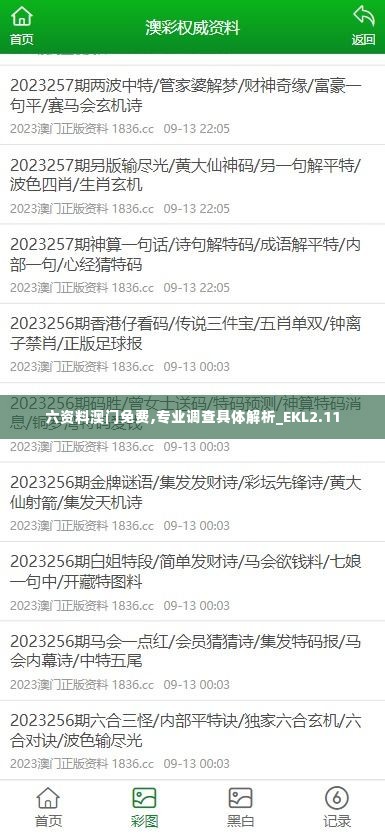六资料澳门免费,专业调查具体解析_EKL2.11