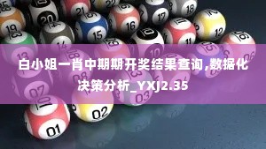 白小姐一肖中期期开奖结果查询,数据化决策分析_YXJ2.35