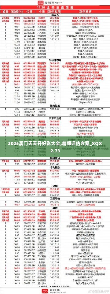 2025澳门天天开好彩大全,精细评估方案_XQX2.73
