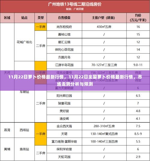 11月22日全国萝卜价格最新行情及市场走势分析与预测
