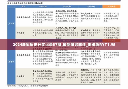 2024新奥历史开奖记录37期,最新研究解读_幽雅版RYT1.95