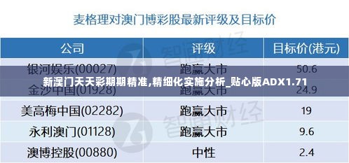 新澳门天天彩期期精准,精细化实施分析_贴心版ADX1.71