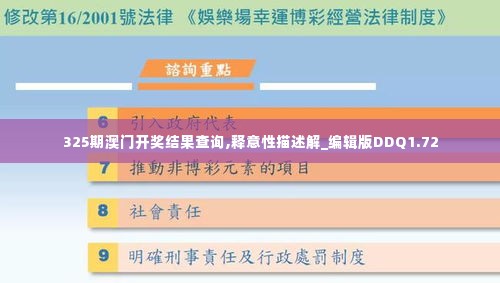 325期澳门开奖结果查询,释意性描述解_编辑版DDQ1.72