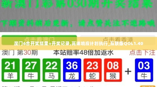 澳门6合开奖结果+开奖记录,高速响应计划执行_互联版QOL1.40
