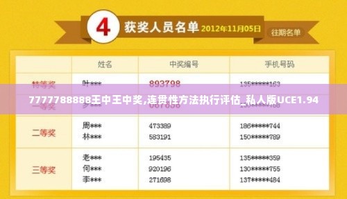 7777788888王中王中奖,连贯性方法执行评估_私人版UCE1.94