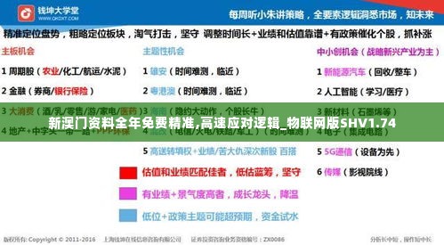 新澳门资料全年免费精准,高速应对逻辑_物联网版SHV1.74