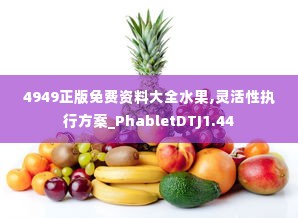 4949正版免费资料大全水果,灵活性执行方案_PhabletDTJ1.44