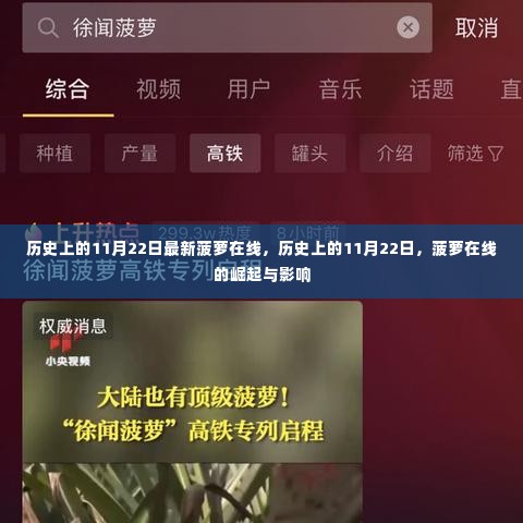 历史上的11月22日,菠萝在线的崛起与深远影响