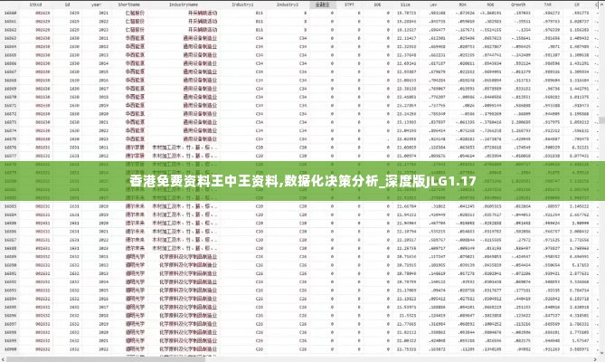 香港免费资料王中王资料,数据化决策分析_深度版JLG1.17