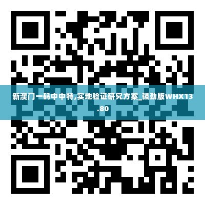 新澳门一码中中特,实地验证研究方案_强劲版WHX13.80
