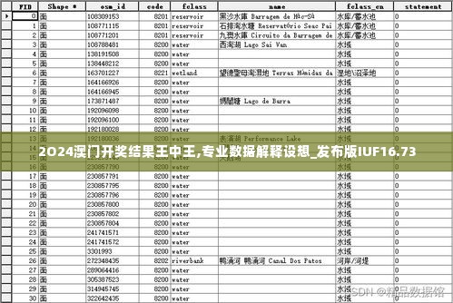 2O24澳门开奖结果王中王,专业数据解释设想_发布版IUF16.73