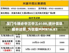 澳门今晚必中三中三0100,统计信息解析说明_为你版MMN16.87