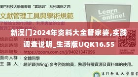 新澳门2024年资料大全管家婆,实践调查说明_生活版UQK16.55