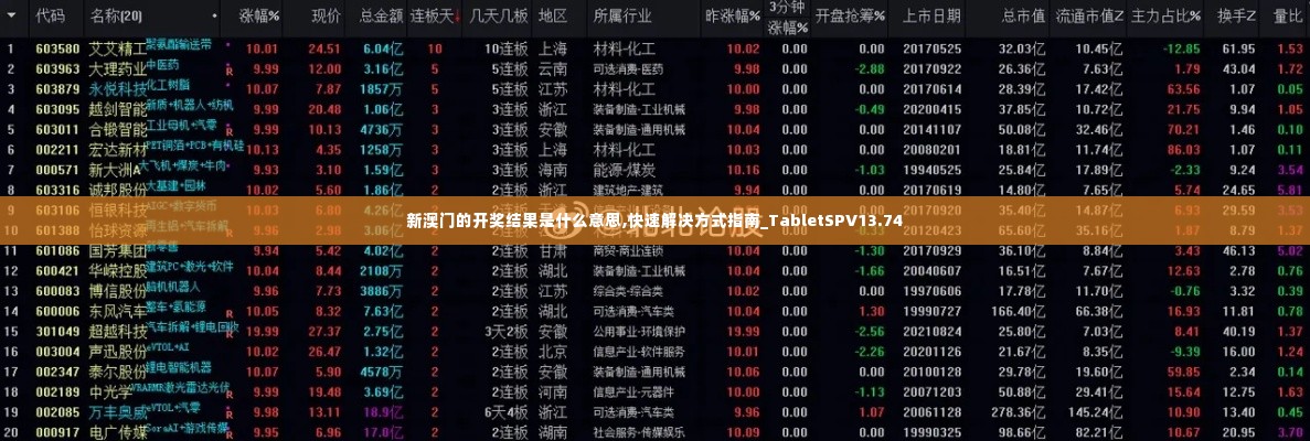 新澳门的开奖结果是什么意思,快速解决方式指南_TabletSPV13.74