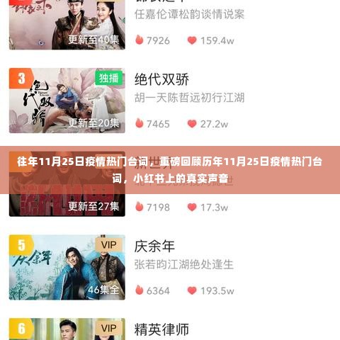 历年11月25日疫情热门台词回顾,小红书真实声音汇总