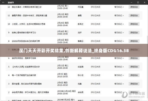 澳门天天开彩开奖结果,创新解释说法_终身版CDG16.38