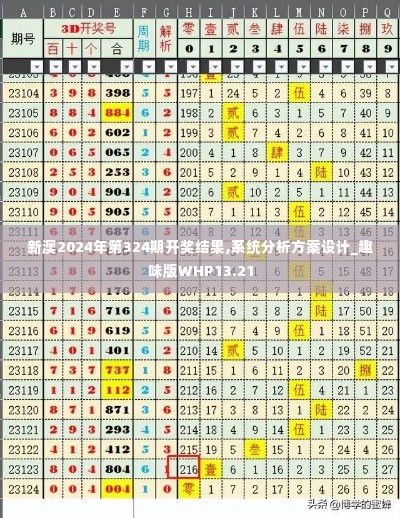 新澳2024年第324期开奖结果,系统分析方案设计_趣味版WHP13.21