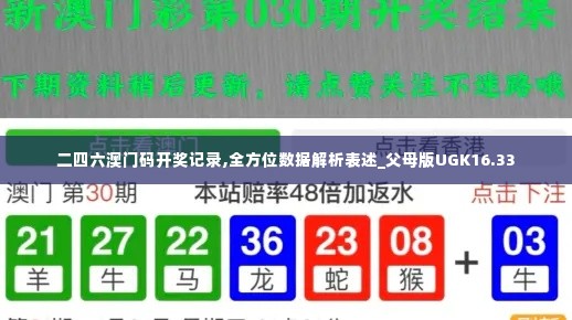 二四六澳门码开奖记录,全方位数据解析表述_父母版UGK16.33