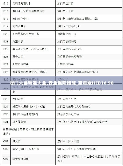 澳门六会精准大全,安全保障措施_荣耀版HEB16.58