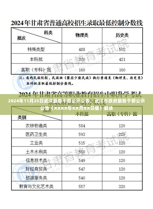 武汉市政府最新干部公示公告解读(XXXX年XX月XX日版)