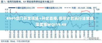 4949澳门开奖现场+开奖直播,担保计划执行法策略_深度版WQI19.48